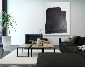 XL Minimalist Painting / Black and White Abstract Art / Modern Art / Contemporary Art / XL Painting / Oversized Painting / Minimalist Art