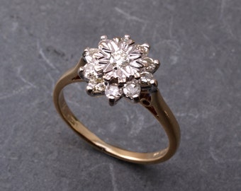 18ct gold diamond cluster ring