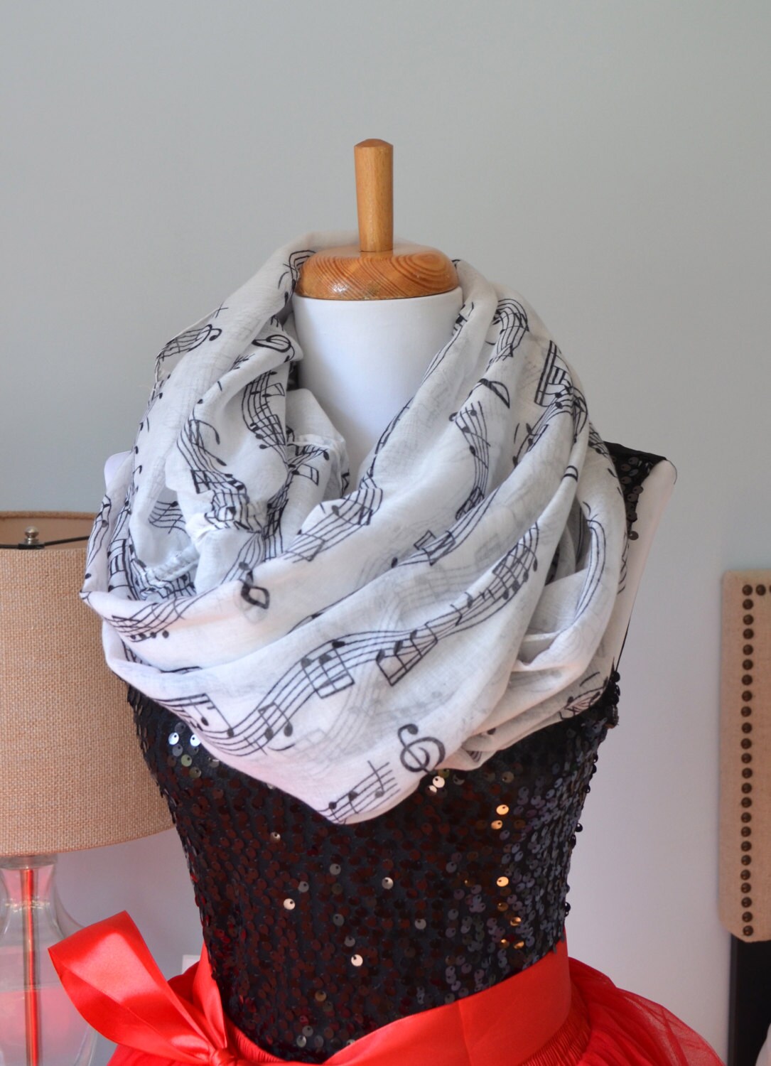 Sheet Music Scarf Piano scarf Musical notes scarf Infinity