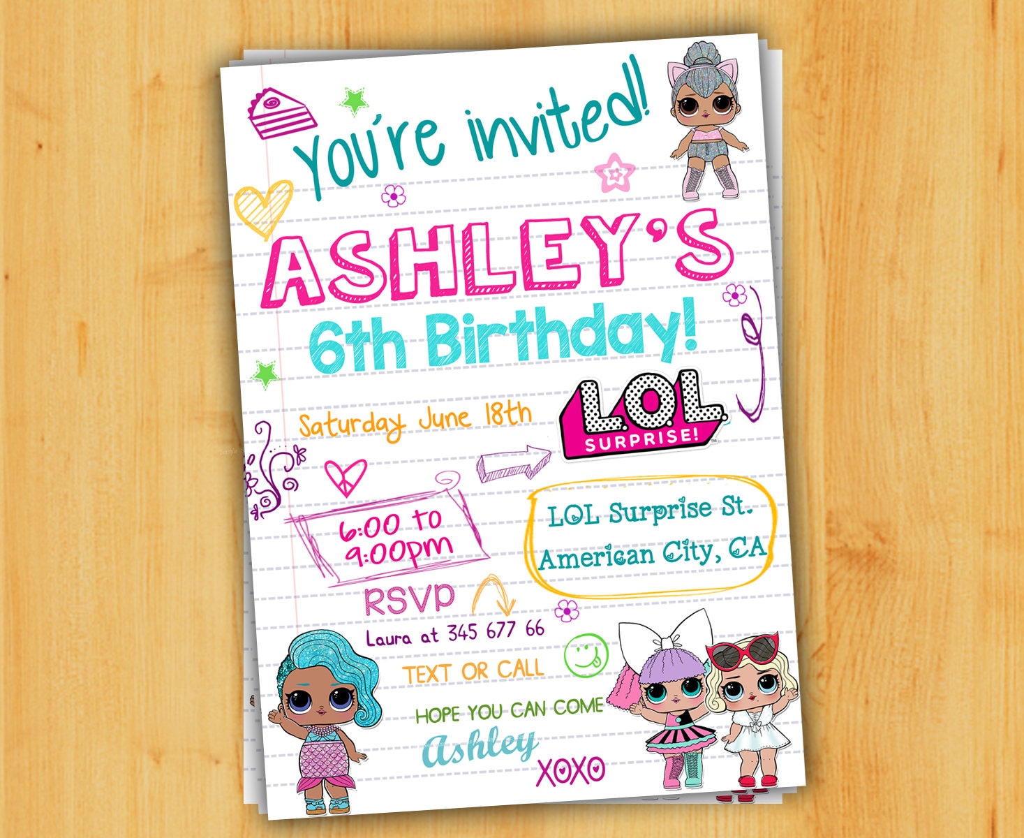 LOL SURPRISE birthday Invitation LOL surprise InvitationLol