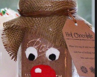 Reindeer Hot Chocolate in a jar
