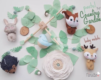 Forest Mobile - Woodland Mobile - Baby Mobile - Cot Crib Mobile - Woodland Nursery - flower Mobile