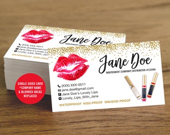 LipSense Business Cards, Lipsense Business Card, Single Sided Card, SeneGence International, LipSense Distributor, Lipsense Glitter