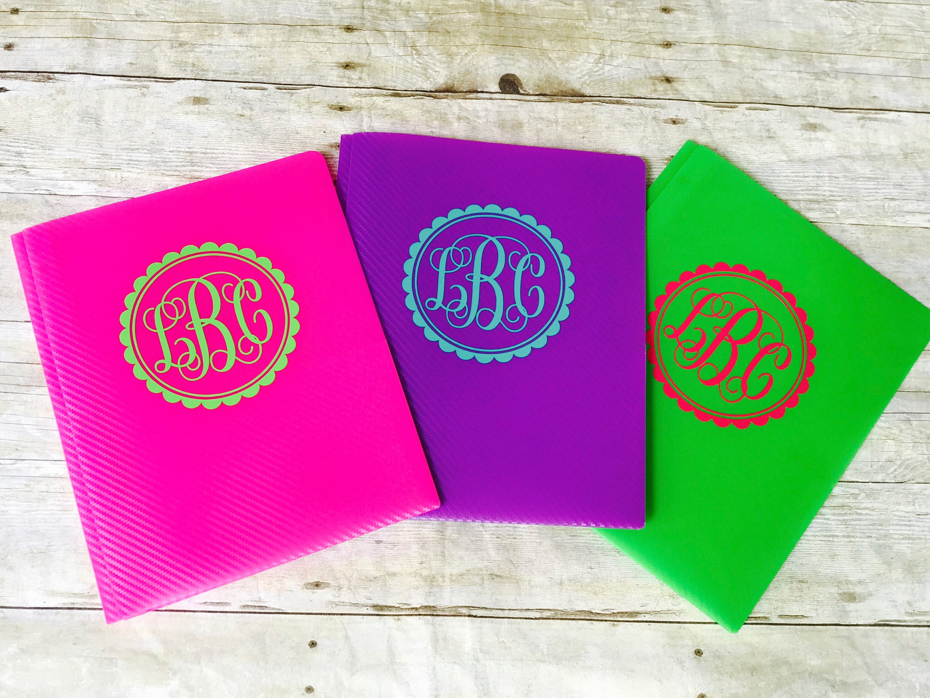 Personalized school supplies // monogrammed folders // school
