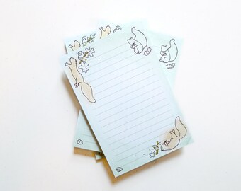 SALE ** Squirrel Notepad / Woodland To Do List Pad / Watercolor Illustration