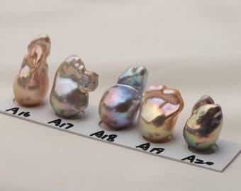 14-17mm Large Fireball Pearl, Flameball Pearl with Rainbow color, Large baroque Pearl Beads, Irregular Pearl