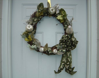 Silver Fruit Christmas Wreath