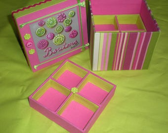 Instructions to make a button in cardboard box