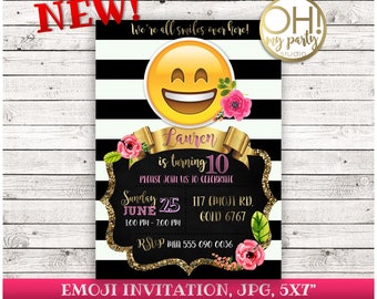 EMOJI Birthday Invitation, emoji invitation, emoji birthday, emoji party, emoji invitations, emoji invite, emoji, party emoji, emoji card