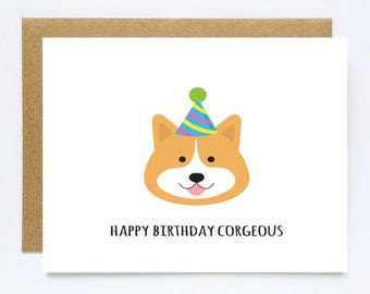 Corgi Birthday Card, Funny Corgi Card, Corgi Card, Corgi Lover Card, Dog Birthday Card, Funny Dog Card