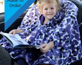 Car Seat Poncho - Car Seat Poncho Boy - Car Seat Poncho Girl - Extra Warm Poncho - Car Seat Poncho with Zipper - Carseat Poncho with Arms