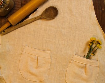 Linen Blush Pink Peppina Apron