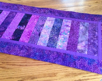 Purple batik table runner