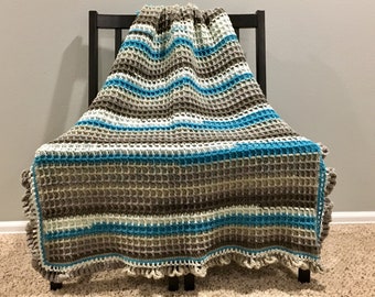 Blue and Neutrals Afghan
