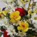 Spring silk cemetery flower arrangement