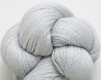 Silver Blue Silk Cashmere Lace Weight Recycled Yarn, SCH 00301