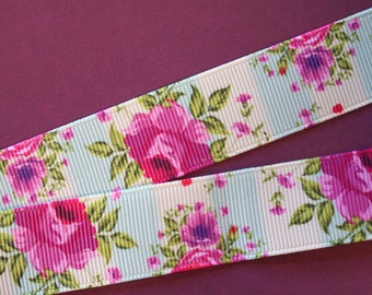pretty pastel Ribbon with pink flowers