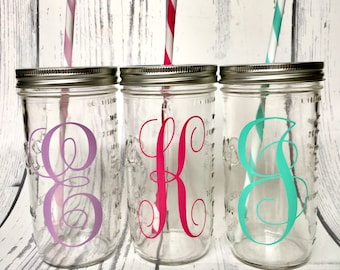 Personalized Mason Jar Cup, Mason Jar Tumbler, Excercise Mason Jar Tumbler Cup, Sports Water Bottle, Workout, Sports Drink Bottle, Glass Cup