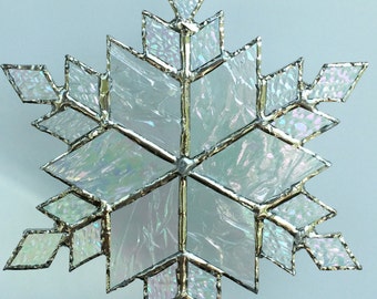 stained glass snowflake suncatcher (design 9B)