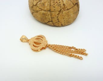 Tassel pendant, Acorn 43 * 13.5 mm Golden brass (USBD02)