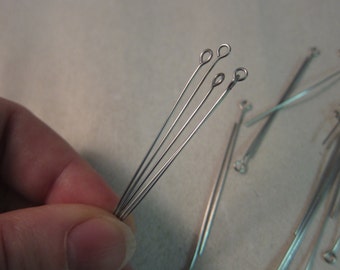 2" (50mm), 21 gauge, Stainless Steel Eye Pins - Available in 20, 30, 50 & 100 Pin Pkgs and in Larger Pkgs
