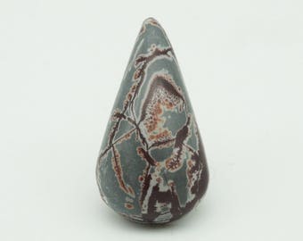 Sonora dendritic jasper - teardrop - natural gemstone - hand cut - 16mm x 30mm