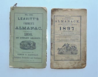 ONE Leavitt's Farmer's Almanac 1897 or 1898