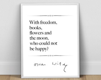 Oscar Wilde, Literary Print, Art Print, Literary Gift, Book Art, Books and Moon, Literature Quote, Literature Print, Literature Poster
