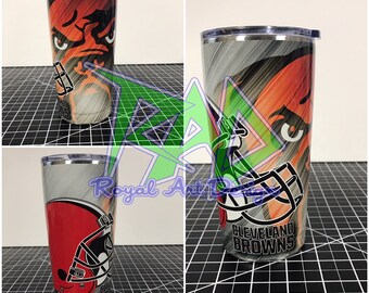 Cleveland Browns Custom Yeti 20 30 RTIC Cup Fully Wrapped
