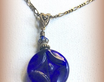 Cobalt Blue glass necklace