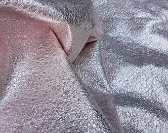 New - 9 sqft Light Pink Embossed Lambskin Genuine Leather Skin Slouchy
