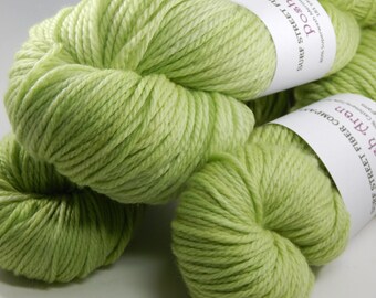 Superwash Merino-Cashmere-Nylon Hand-dyed Aran Weight Yarn "Grannie Smith"