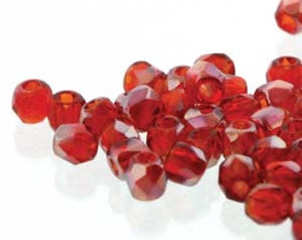Czech Fire Polish 2mm True Crystal - Pack 100 - Siam Celsian