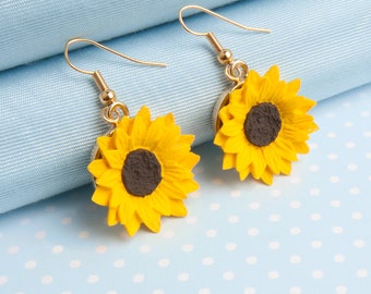Sunflower Dropper Earrings