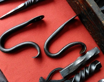 Wrought iron hook. Forged hook.