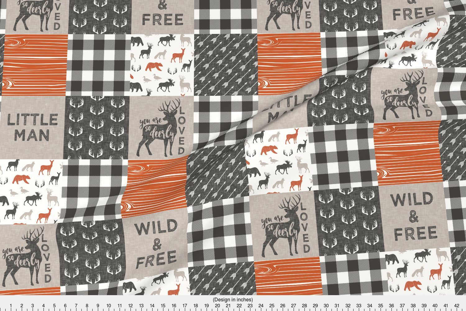 Cheater Quilt Fabric Little Man Wild Free With Plaid