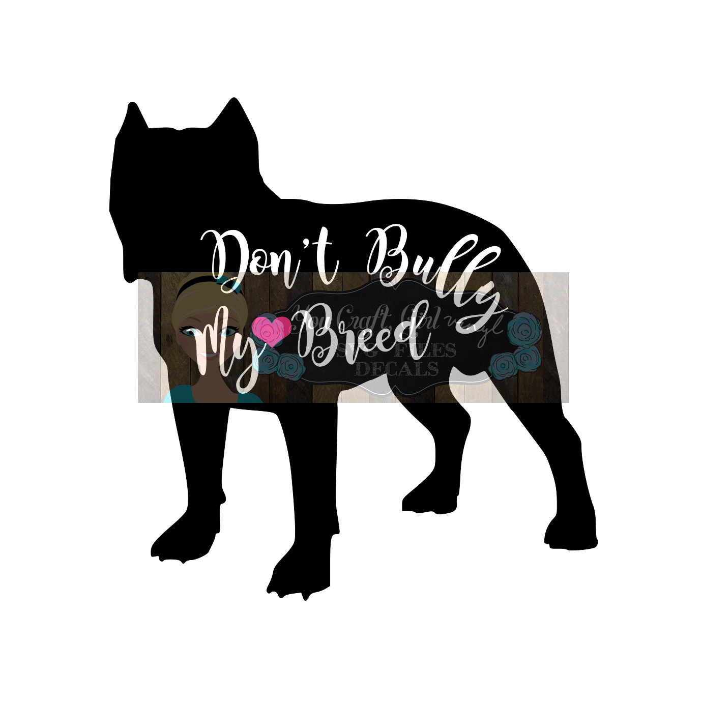 Download Pitbull Don't Bully My Breed Svg Dxf Commercial SVG dog