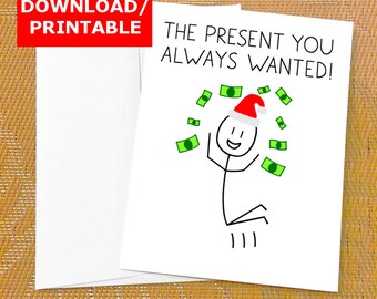 last minute funny digital christmas card money holder jumping santa stick figure christmas printable money - Christmas Card Money Holder last minute funny digital christmas card money holder jumping santa stick figure christmas printable money - Christmas Card Money Holder
