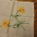 Hand embroidered dresser scarf with Mums