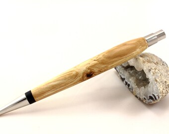 Noble Click Pen from Gestocktem Apfelholz and Ebony, 100% made in Germany
