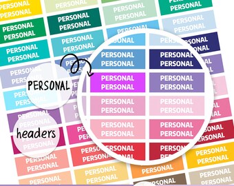 PERSONAL Headers - PRINTABLE silhouette cut file , printable header sticker, erin condren silhouette cut file, printable headers