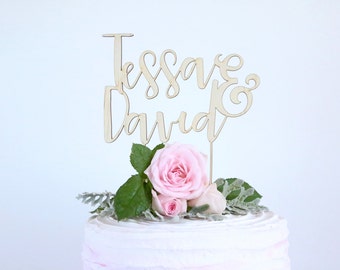 Custom couple name - Wedding, engagement celebration wood/wooden cake topper - Plywood personalised cake decoration timber
