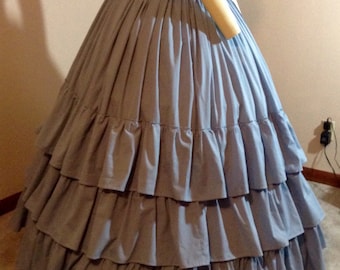 Made to order Victorian Civil War reenactment petticoat with ruffles