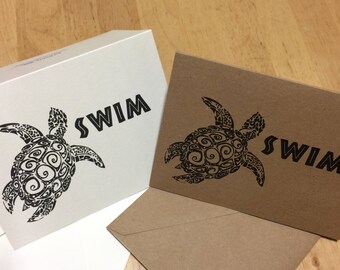 Motivational Swim Card Sea Turtle advise Advise