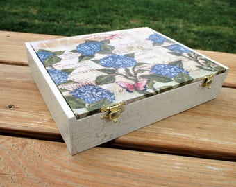 French Country Floral Decoupage Trinket Box