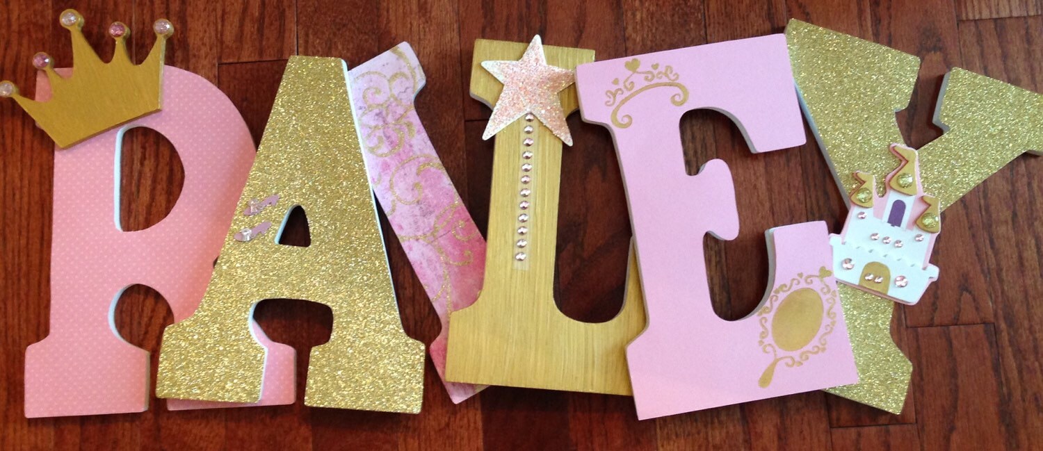 Princess themed letters Pink and gold letters Letters for Princess themed letters Pink and gold letters Letters for