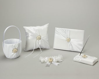 5pc Wedding Accessory Set WHITE