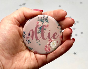 Personalized Compact, Rose Gold Compact Mirror, Bridesmaid Gift, Custom Bridesmaid Gift, Boho Mirror, Personalised Mirror, Bridesmaid Mirror