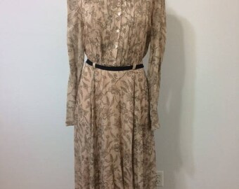 100% Vintage Silk Dress with Pin Tucks