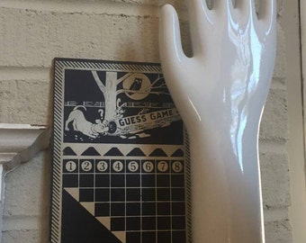 Vintage Porcelain Glove Mold Hand Form Display Art Object Shiny Size Medium